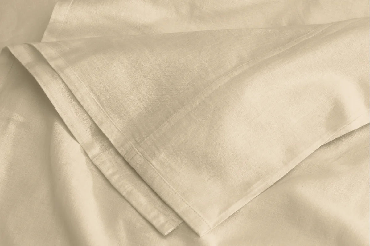 Linen-Cotton Flat Sheet - Cal King - Buttercream / Cal King