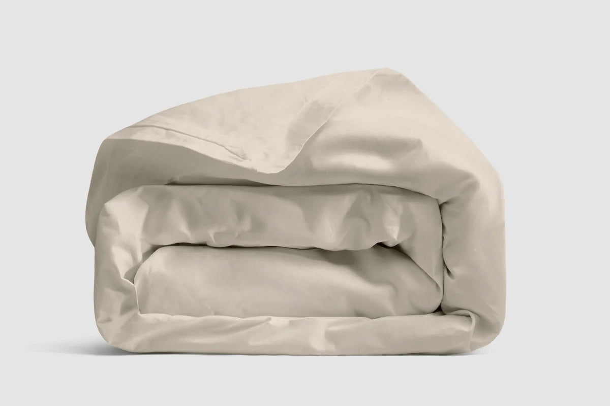 Cotton Percale Duvet Cover - White / Full / Queen