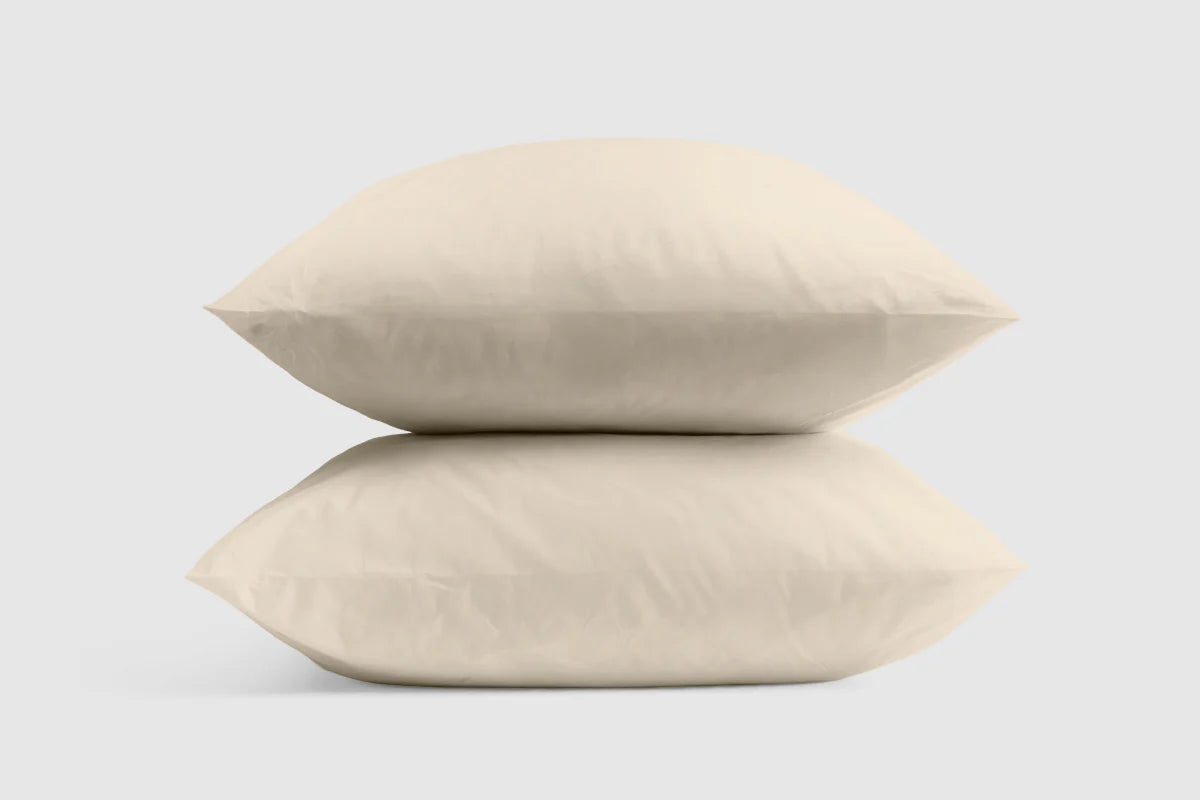 Cotton Percale Pillowcase Set - White / Standard / Queen