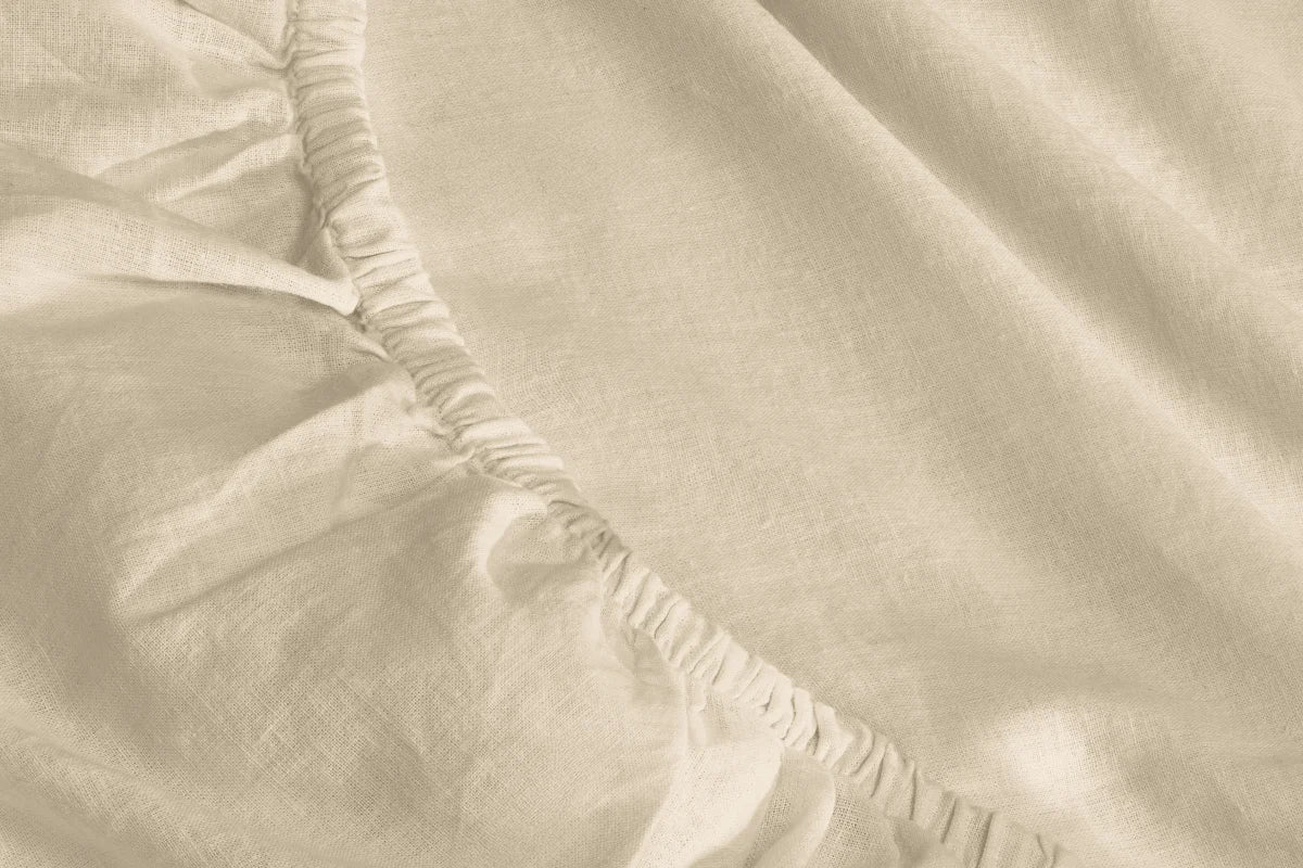 Linen-Cotton Fitted Sheet - Dove Grey / Queen