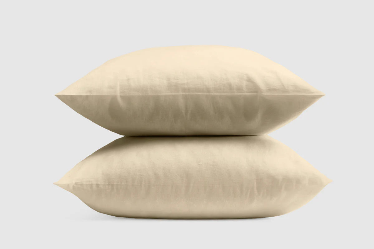 Linen-Cotton Pillowcase Set - White / Standard/Queen